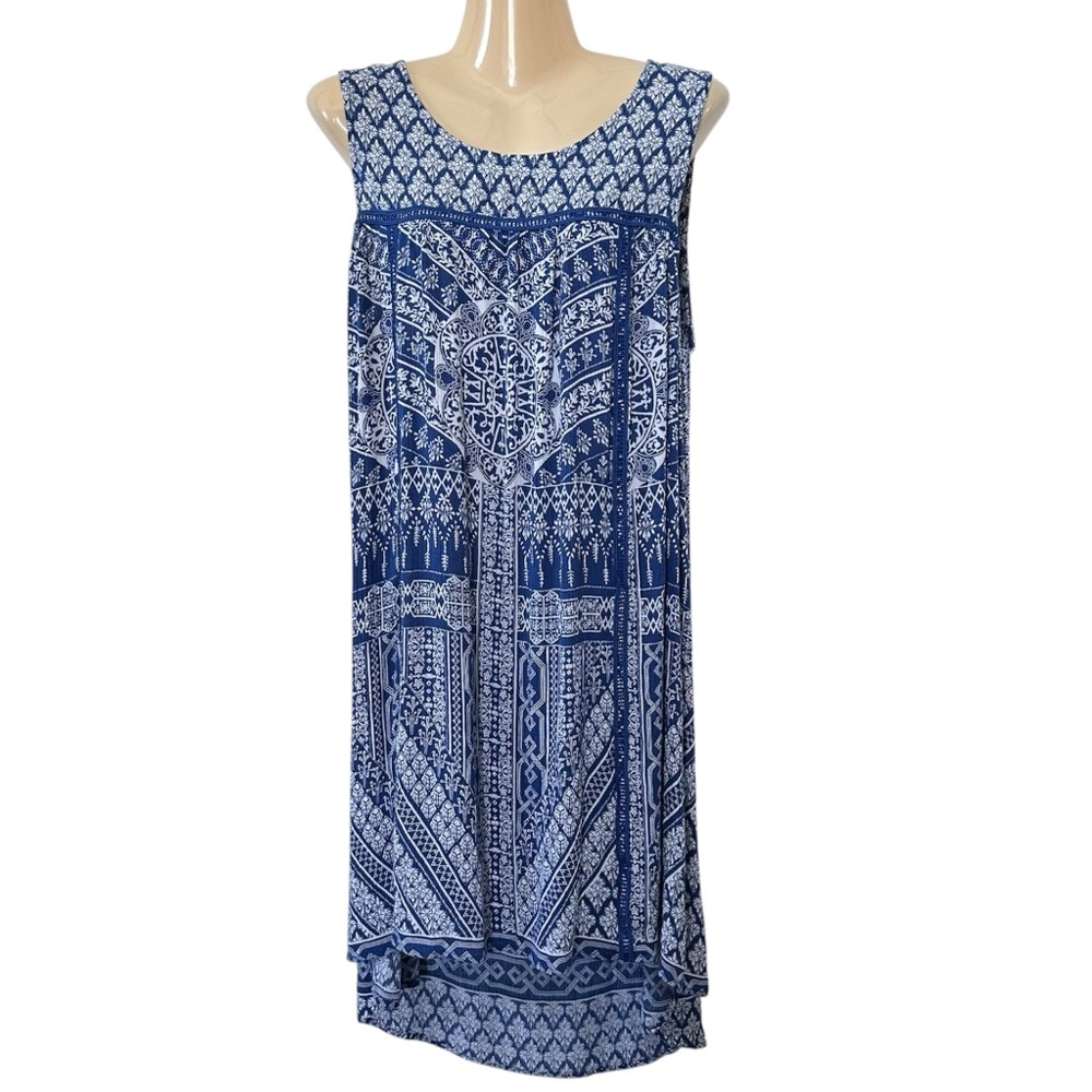 Knox Rose Blue and White Sleeveless Sundress